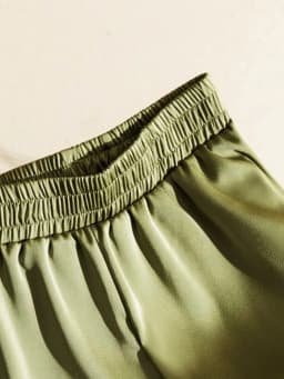 High Waist Silk Drape Straight Leg Pants Women's Casual Trousers Elegant Draped Straight Pants High Waist Silk Pants
