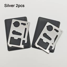 Stainless Steel EDC Pocket Tool 11 in 1 Credit Card Portable Multi Function Survival Tool For Outdoor Camping Hunting Traveling