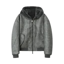 2026 New American Retro Reversible Hooded Jacket for Men Winter Thick Warm Men's Zipper Hoodie Sweatshirt Y2k Streetwear Coat