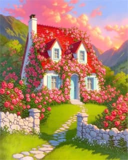CHENISTORY Diamond Painting Pictures 5D Simple Diy Crafts Drawings With Diamonds Landscape house Crystal Living Room Decoration