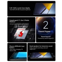POCO Pad X1 Global Version 11.2" 3.2K 144Hz Display, Snapdragon 7+ Gen 3, 8850mAh Battery, 13MP Camera, Octa-core CPU Tablet,