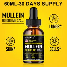 Mullein Leaf Drops - Powerful Mullein for Immune Support,Detox & Respiratory Support,Organic Cleanse Supplement