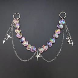 Iridescent Detachable ITA Bag Double Chain Star Heart Pendant DIY Bag Decorative Chain Pain Bag Charm Fashion Waist Chain