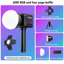 RGB Video Light Portable LED Photography Studio Light with 10000mAh Rechargeable for Vlog Streaming Live Photo Fill Lamp