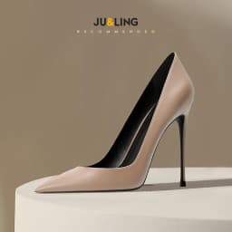 Temperament Pointed Wine Red High Heels Women's Soft Leather Single Shoes Shallow Mouth New Fashionable High Heels Single Shoes