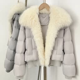 OFTBUY Female New Winter 90 Duck Down Jacket Women Real Lamb Fur Coat Short Warm Natural Fur Clothing Fashion Puffer Outerwear