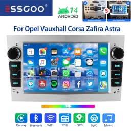 ESSGOO 7" Android 14 Car Stereo Radio Carplay Android Auto For Opel Vauxhall Corsa C/D Antara Astra Zafira RDS Wifi Mirror Link