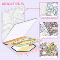 HEYBAO Anniversary Mini Scene Book | Japanese Retro Comic Stickers & Cards, for Journal & Scrapbook Decor