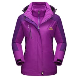 TACVASEN Womens 3 in 1 Winter Fleece Jacket Waterproof Ski Snowboard Jackets Work Rain Coat Outdoor Windbreaker Female Parka