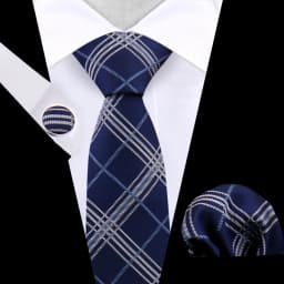 Business Tie For Men Set Necktie Cufflink Classic Handkerchief Suit For Wedding High Quality Stripe Tie Set Formal Gravata Gift