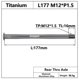 HEPPE MTB Road Bike Titanium Thru Axle Ultra Light Bike Axle 12x142 12x148 Rear Hub Thru Axle Bike Fork 12x100 12x110 Shaft