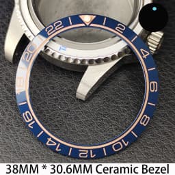 Sloping 38mm * 30.6mm Ceramic/Aluminum Bezel GMT and Diving Watch Insert Fits for 40mm Men's Watch Case Bezel Replacement Insert