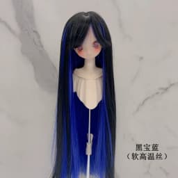 New 1/3 1/4 1/6 Doll Wig Dual Color Long Hair with Bangs Sweet Cool Soft High Temperature Silk False Hair Doll Accessories