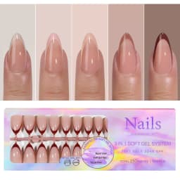 150pcs Multi-size False Nail Press On Acrylic Nails Almond French Wearing Armor Removable Convenient 6 Colors Fake Nail