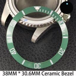 Sloping 38mm * 30.6mm Ceramic/Aluminum Bezel GMT and Diving Watch Insert Fits for 40mm Men's Watch Case Bezel Replacement Insert