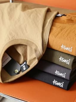 Retro Japanese Style Tech Waterproof Fabric Men's Spring Autumn Loose Color round Neck Long Sleeve Hoodie Casual Fashion