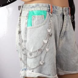 Punk Rock Layered Chain Belts Metal Keychains for Men Women Waist Key Wallet Jeans Hip-hop Pants Belt Chains Clothes Accessories