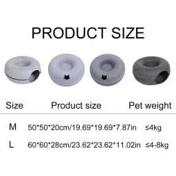 B-Tunnel Donut Cat Bed Interactive Tunnel Pet Felt Indoor Toys Cats House Kitten Training Toy Cat Kennel Cat Accessories