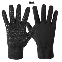 Thickened Velvet 3 Finger Touch Screen Gloves For Women and Men Silicone Palm For Anti Slip Winter Knitted Warm Cotton Gloves