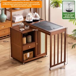2025 Hot Selling Portable Tea Table with Heating Kettle for Home Balcony Tea Ceremony