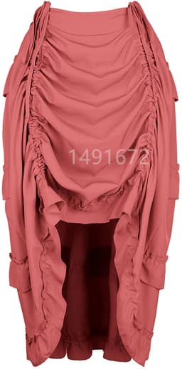 Steampunk Gothic Corset With Skirts Irregular Shirring Pleated Party Maxi Long Skirt High Low Costumes Punk Sexy Women Plus Size