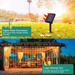 Solar LED String Lights Curtain Light Outdoor Garden Solar Copper Wire Fairy Lights Wedding Holiday Christmas Decor Solar Lamps