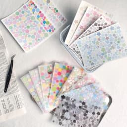 WAKAWAKA Star Dot Scrapbooking Sticker Cute Basic Elements Dual Material PET Glitter Synthetic Paper Journal Planner DIY