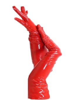 28 Colors Glossy PVC Five Fingers Gloves Long Hand Mittens Women Work Arm Length Gloves Ladies Club Stage Perform Costumes 7XL