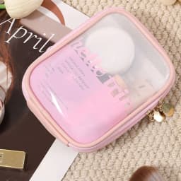 Portable Lipstick Pouch Transparent Touch-Up Cosmetic Pouch Cosmetic Organizer Travel Bluetooth Headphone Charging Cable Pouch