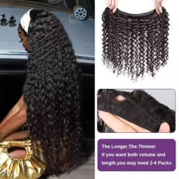 Deep Curly Bundles Human Hair 30 34 Inch Deep Wave Raw Hair Bundles Unprocessed Double Weft Hair Extensions Weave