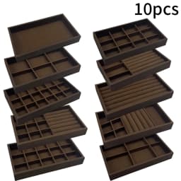1 Pc, Walnut Wood Pattern Jewelry Box, Jewelry Tray, Suitable for Storing Necklaces, Rings, Earrings, and Ear Studs