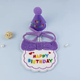 Pet Birthday Scarf Cute Delicate Lace Bib, Cat & Dog Birthday Party Celebration Prevent Saliva Towel