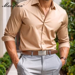 Maikun Brown Leather Ratchet Belts for Men Quick Release and Trim to Fit Length Width 1 3/8"