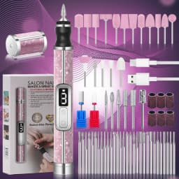 YIKOOLIN Electric Nail Drill Set Portable 4 Speeds Professional Manicure Pedicure Kit for Nail Salon Exfoliation Polishing