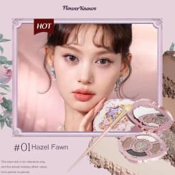Flower Knows Midsummer Fairytales Embossed Five Color Pressed Glitter Eye Shadow Natural Shimmer Pigment Eye Shadow Pallete