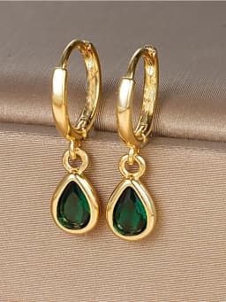 925 Sterling Silver Multicolored Water Drop Shaped Zircon Hoop Earrings For Women Anniversary Fashion High Quality Fine Jewelry