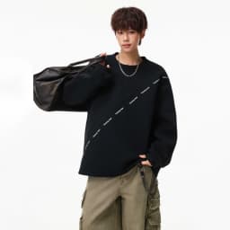 LUZHEN 2026 Autumn New Stripe Printed Loose Round Neck Casual Sweater Pullover Men's Fashion Korean Long Sleeve T-shirts JY8319