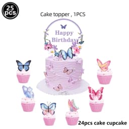 1set Pink Butterfly Balloons 32inch Number Balloon Set Happy Birthday Butterfly Foil Balloon Baby Shower Birthday Party Decors