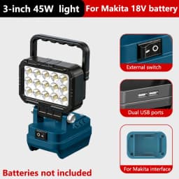LED Work Light 3/4/8Inch For Makita 14.4V 18V Li-ion Battery Lamp With USB Outdoor Flashlight Lantern Camping Emergency Light
