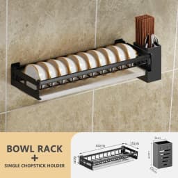 Dish Rack Punch-free Kitchen Organizer Storage Drying Shelf Wall-mounted Multifunction Drain Chopsticks Spoon Tableware Holder