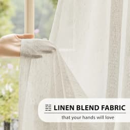 Linen Textured Tulle S Fold Sheer Curtains for Living Dining Room Bedroom Window Farmhouse Luxury Decoration Partition Drapes