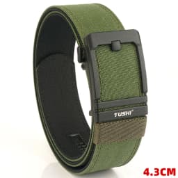TUSHI 43mm Stiff Tactical Belt for Men Metal Automatic Buckle Military Police Duty Belt 1100D Nylon Gun Belt Casual Girdle Male