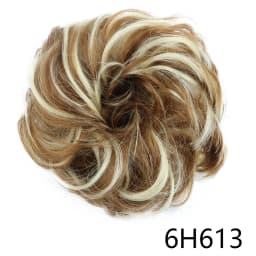 Synthetic Hair Bun Wig Donut Wavy Elastic Rubber Scrunchie Hair Pieces Ladies Ponytail Hair Extension Curly Wrap