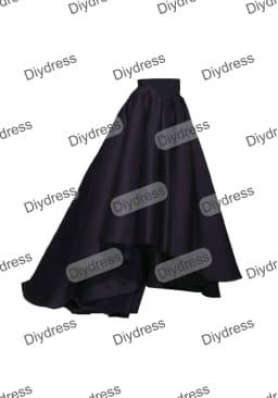 Women's High Low Elegant Prom Party Skirt A-Line Pleated Front Short Back Long Satin Skirt With Pockets For Evening Gown