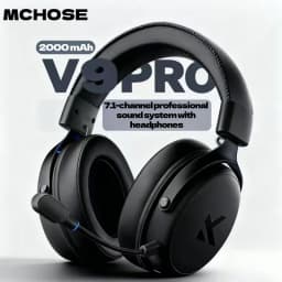 MCHOSE V9 Turbo+ 7.1 Surround Sound Magnetic Wireless Gaming Headset90° Swivel Ear Cups 60mm Low Latency RGB Magnetic Charging