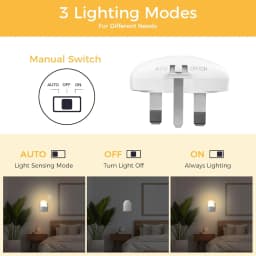 Wall Mount Night Light, with 5 Levels of Brightness and Dusk to Dawn Light Sensor, Children's Night Light for Children's Rooms,
