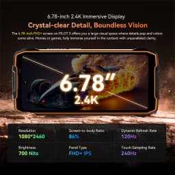 Blackview Oscal PILOT 3 Rugged Phone 5G MediaTek Dimensity 6300 6.78-inch 2.4K IPS 120Hz Display 50MP 7500mAh NFC Cellphone