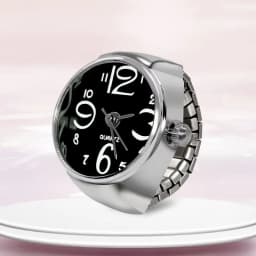New Ring Watch Hot Selling Creative Arabic Numeral Scale Circular Dial Alloy Shell Finger Couple Men's And Women's Styles