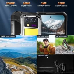 OUKITEL WP100 TITAN Rugged Smartphone Phone with Built-in Projector 12GB+512GB 33000mAh 1200-lumen Camping Light 200MP NFC 66W