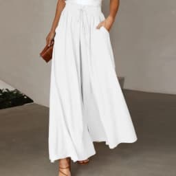Spring and Summer Women's Trousers Elastic Waist Solid Color Fashion High Waist Simple Versatile Basic Pants